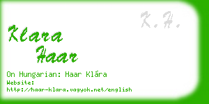 klara haar business card